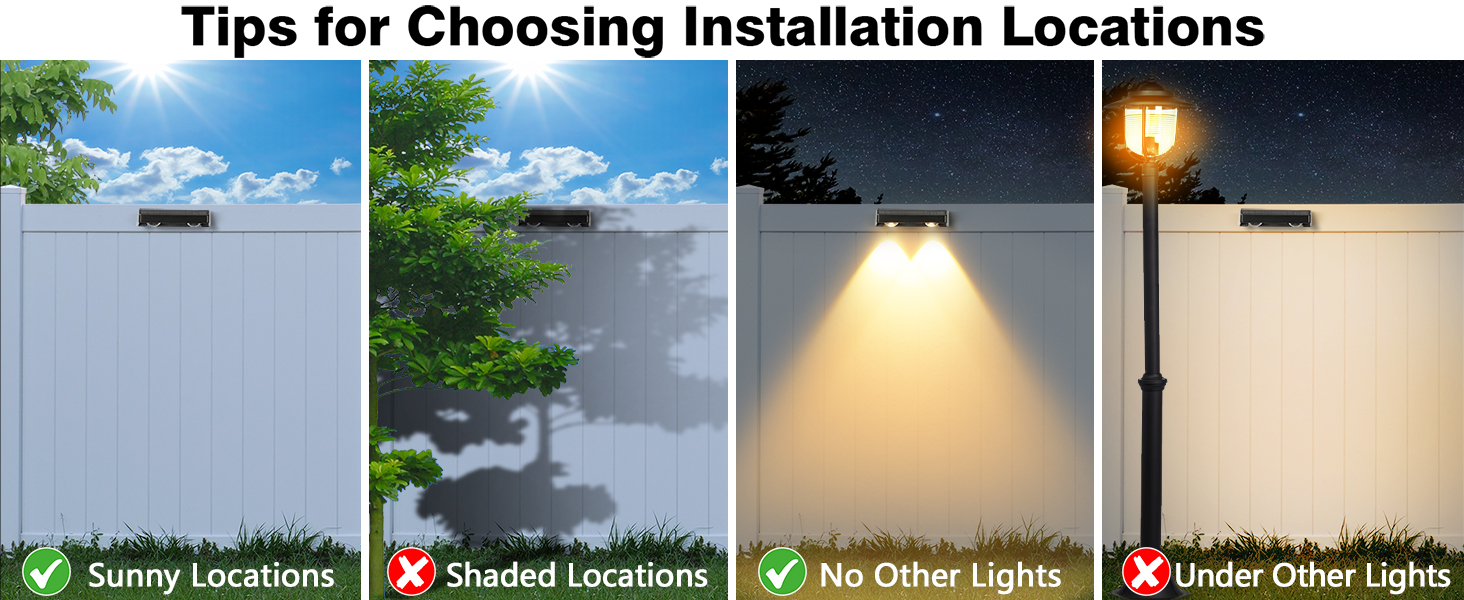 fence lights solar powered waterproof