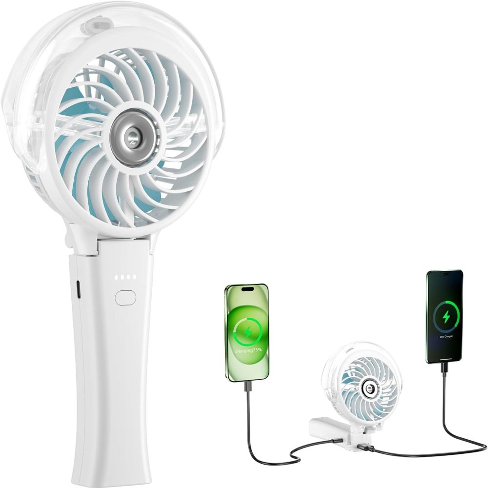 HandFan Upgraded Portable Handheld Misting Fan, Rechargeable Personal Mister Fan, Spray Water Mist Fans, Foldable Mini cooling Hand Fans for Summer Beach Travel Concerts, Gifts for Women(Royal Blue) - Image 24