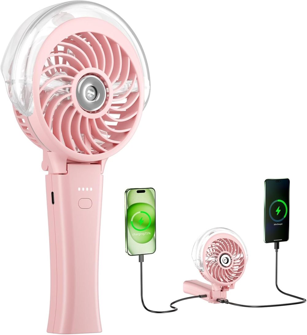 HandFan Upgraded Portable Handheld Misting Fan, Rechargeable Personal Mister Fan, Spray Water Mist Fans, Foldable Mini cooling Hand Fans for Summer Beach Travel Concerts, Gifts for Women(Royal Blue) - Image 17
