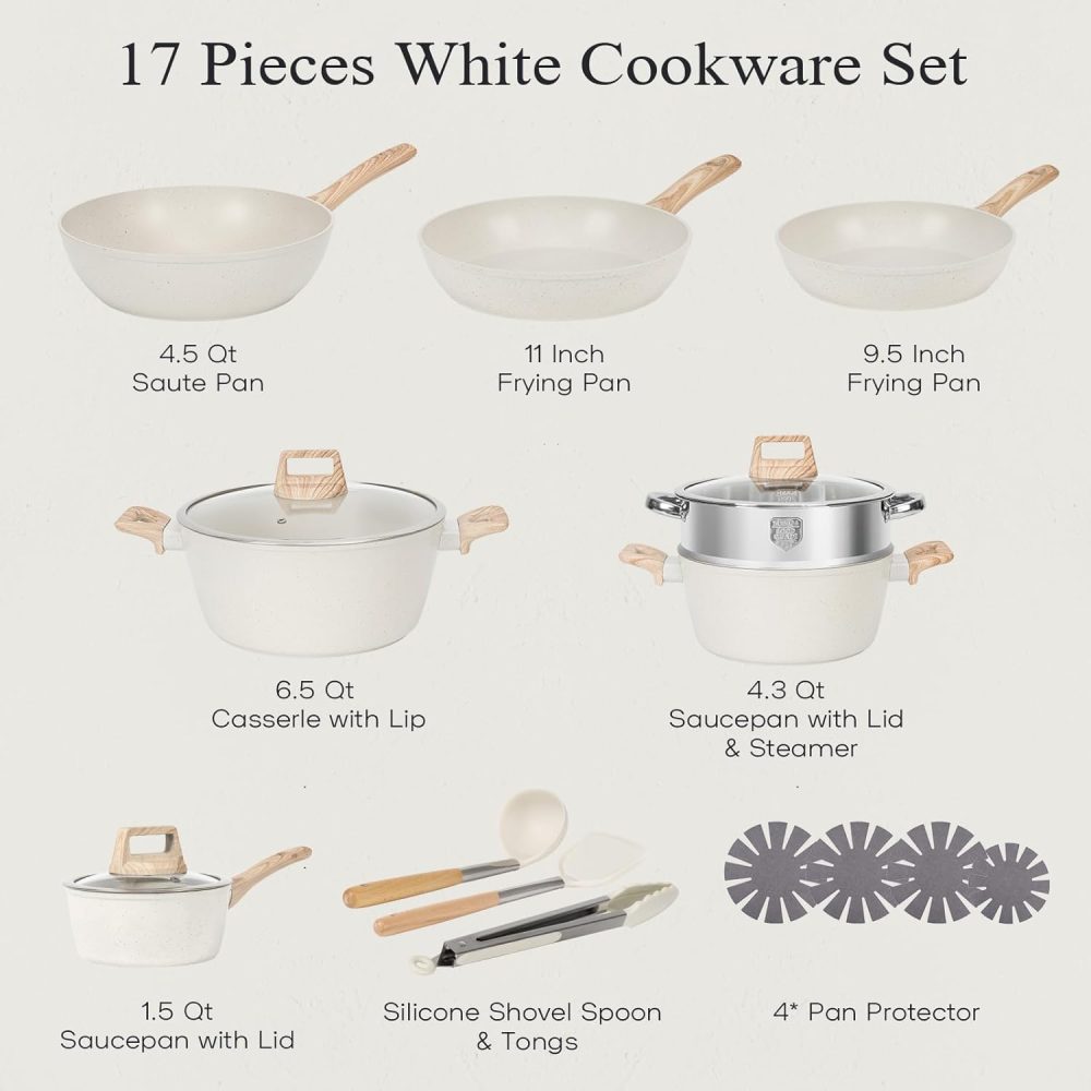 [New Users Sale]17 Pcs Pots and Pans Set Non Stick Kitchen Cookware Sets - Image 2
