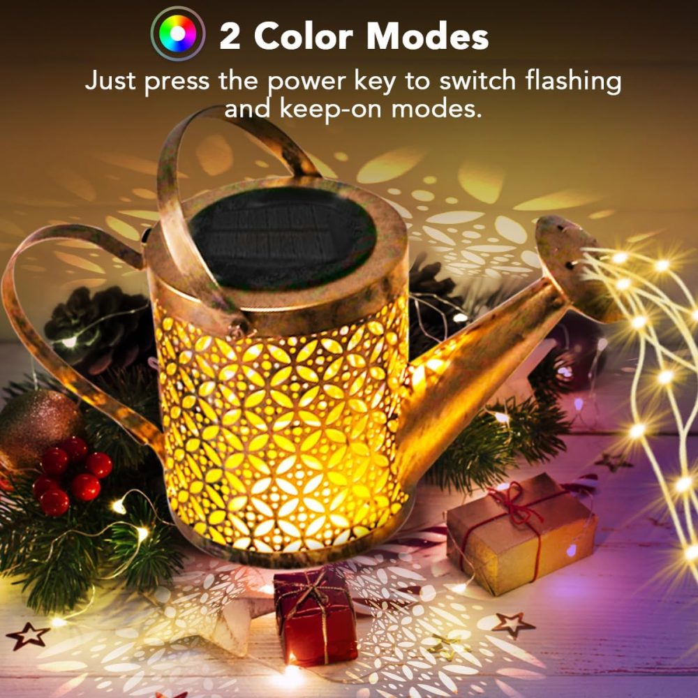 GLOBAL GOLDEN Solar Watering Can Light, LED Solar String Lights Waterproof Dual Mode Water Can Lights for Garden Patio Yard Pathway Lantern Plant Decoration - Image 12
