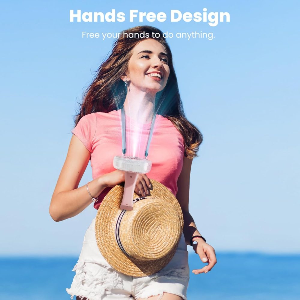 HandFan Upgraded Portable Handheld Misting Fan, Rechargeable Personal Mister Fan, Spray Water Mist Fans, Foldable Mini cooling Hand Fans for Summer Beach Travel Concerts, Gifts for Women(Royal Blue) - Image 14