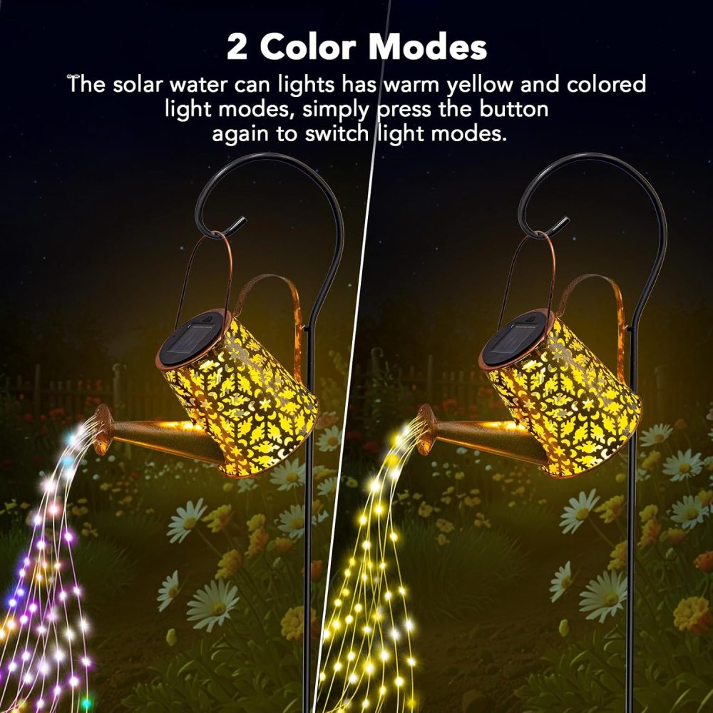 GLOBAL GOLDEN Solar Watering Can Light, LED Solar String Lights Waterproof Dual Mode Water Can Lights for Garden Patio Yard Pathway Lantern Plant Decoration - Image 17