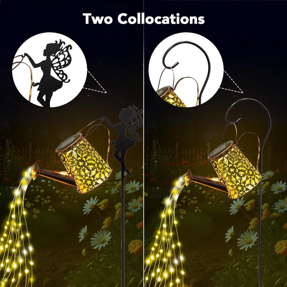 GLOBAL GOLDEN Solar Watering Can Light, LED Solar String Lights Waterproof Dual Mode Water Can Lights for Garden Patio Yard Pathway Lantern Plant Decoration - Image 18