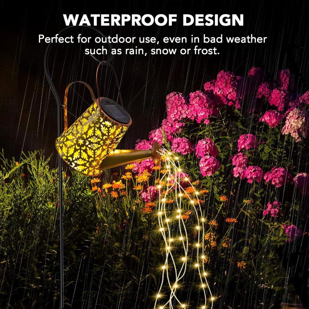 GLOBAL GOLDEN Solar Watering Can Light, LED Solar String Lights Waterproof Dual Mode Water Can Lights for Garden Patio Yard Pathway Lantern Plant Decoration - Image 19