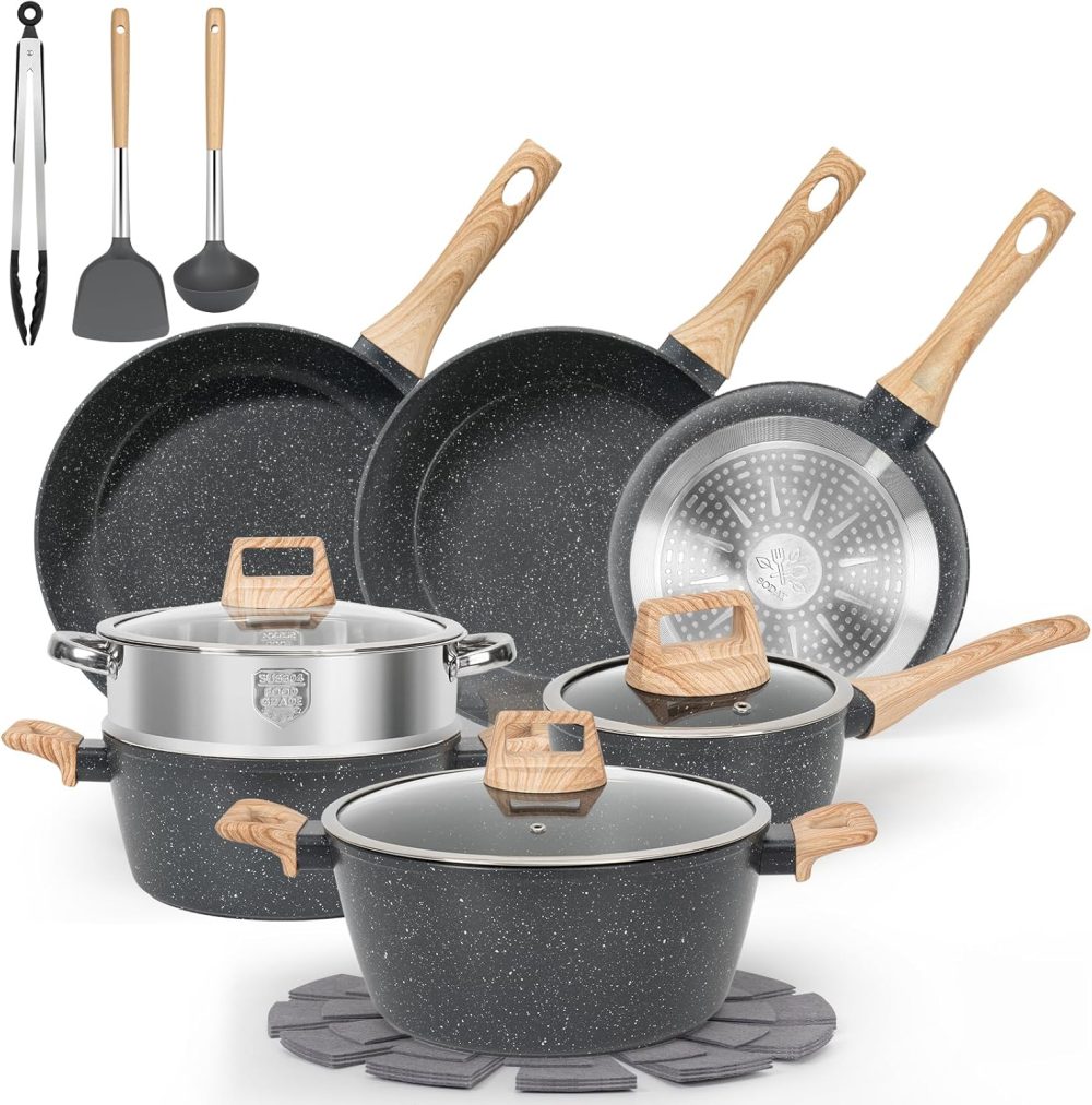 [New Users Sale]17 Pcs Pots and Pans Set Non Stick Kitchen Cookware Sets - Image 8