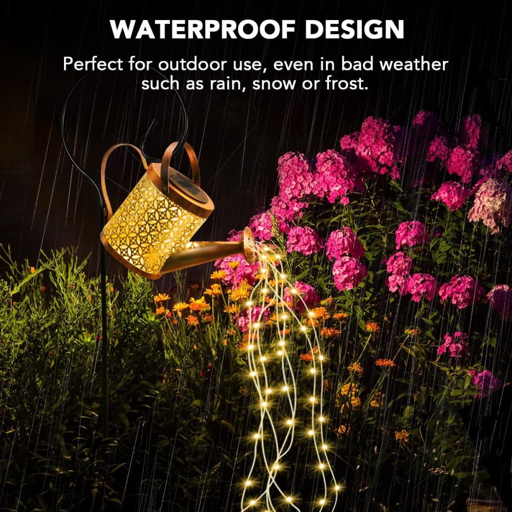 GLOBAL GOLDEN Solar Watering Can Light, LED Solar String Lights Waterproof Dual Mode Water Can Lights for Garden Patio Yard Pathway Lantern Plant Decoration - Image 10