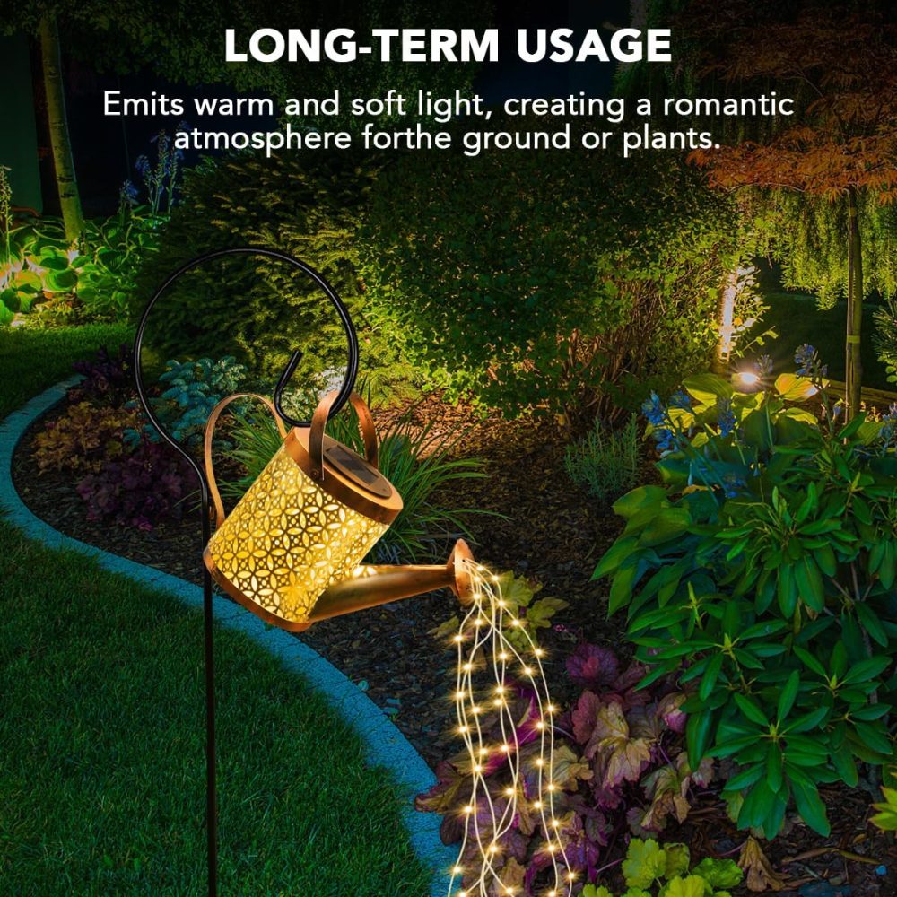 GLOBAL GOLDEN Solar Watering Can Light, LED Solar String Lights Waterproof Dual Mode Water Can Lights for Garden Patio Yard Pathway Lantern Plant Decoration - Image 11