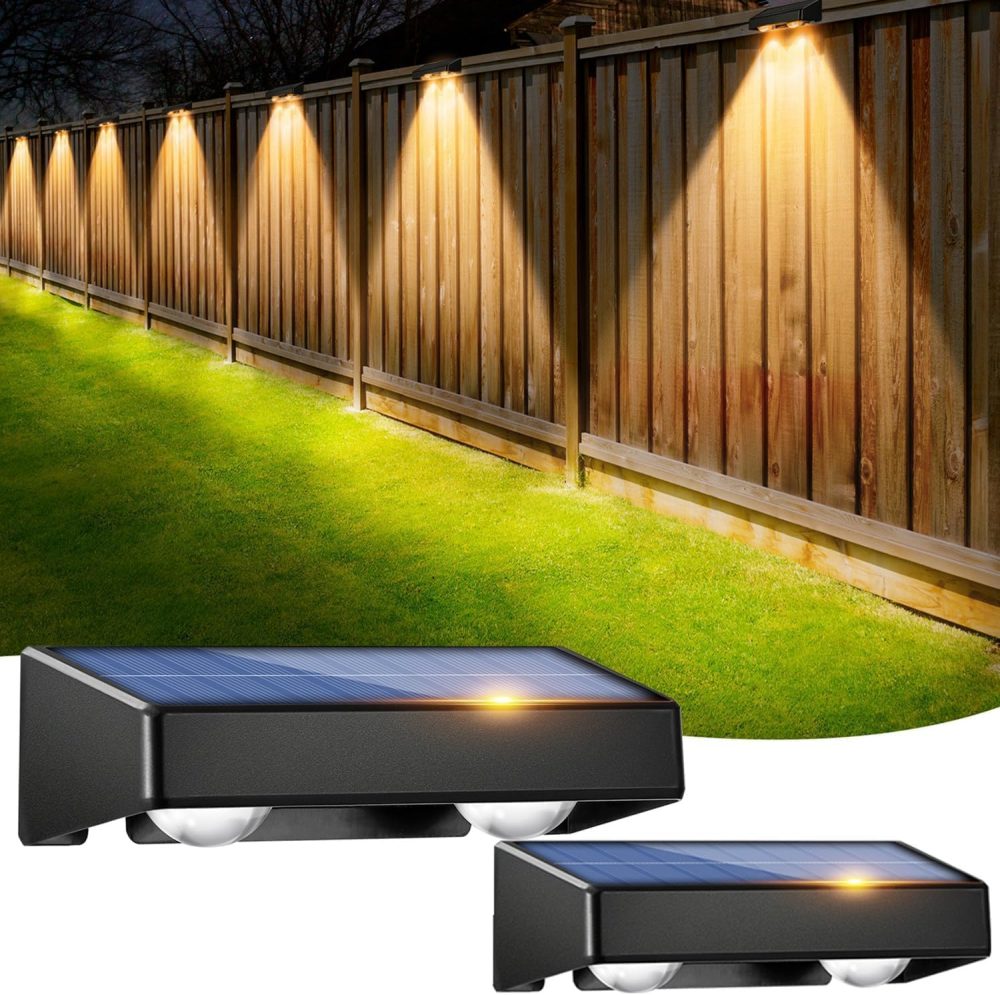 sununiny Solar Fence Lights Outdoor Garden,4 Pack Wall Lights Outdoor IP65 Waterproof,9 Colors 11 Modes RGB Garden Fence Lights Solar Powered for Outside Backyard,Pathway,Yard - Image 9