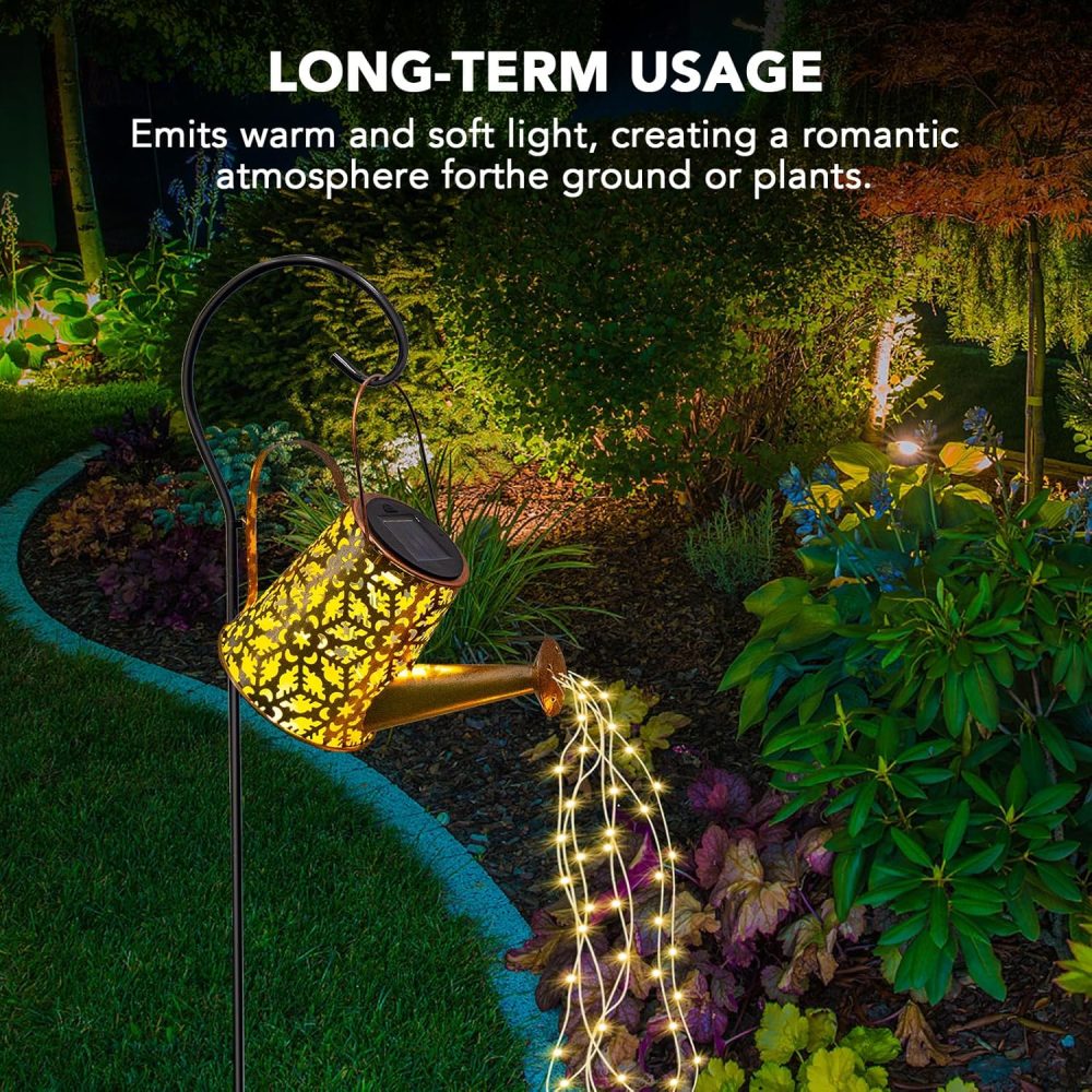 GLOBAL GOLDEN Solar Watering Can Light, LED Solar String Lights Waterproof Dual Mode Water Can Lights for Garden Patio Yard Pathway Lantern Plant Decoration - Image 20