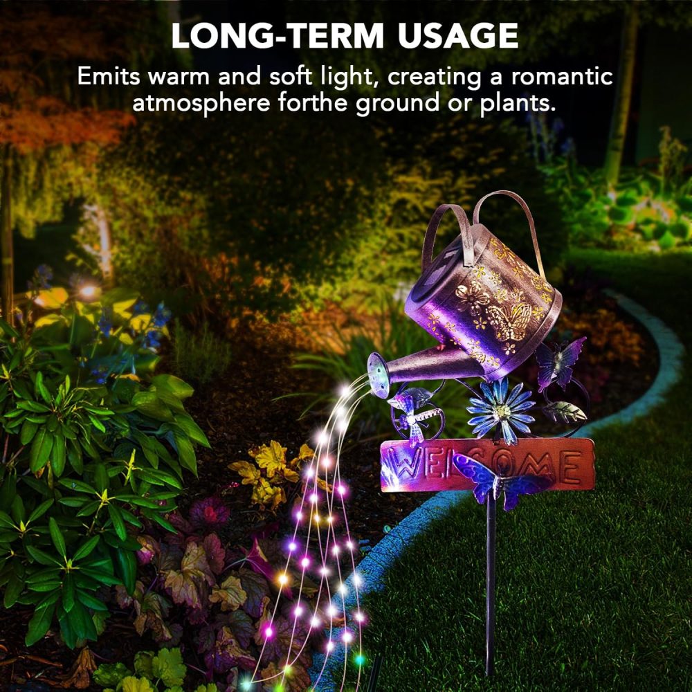 GLOBAL GOLDEN Solar Watering Can Light, LED Solar String Lights Waterproof Dual Mode Water Can Lights for Garden Patio Yard Pathway Lantern Plant Decoration - Image 6