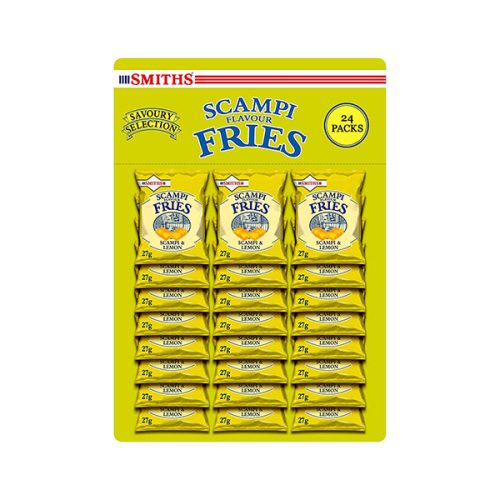 【2025 Flash Sales+ Free Shipping】Smith's Savoury Selection Scampi & Lemon Fries 27g (Sheet of 24 Bags)