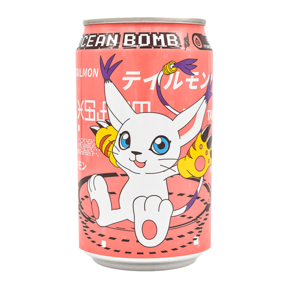 Ocean Bomb Digimon Tailmon Pomegranate Flavour Sparkling Water (330ml)   tastydaily