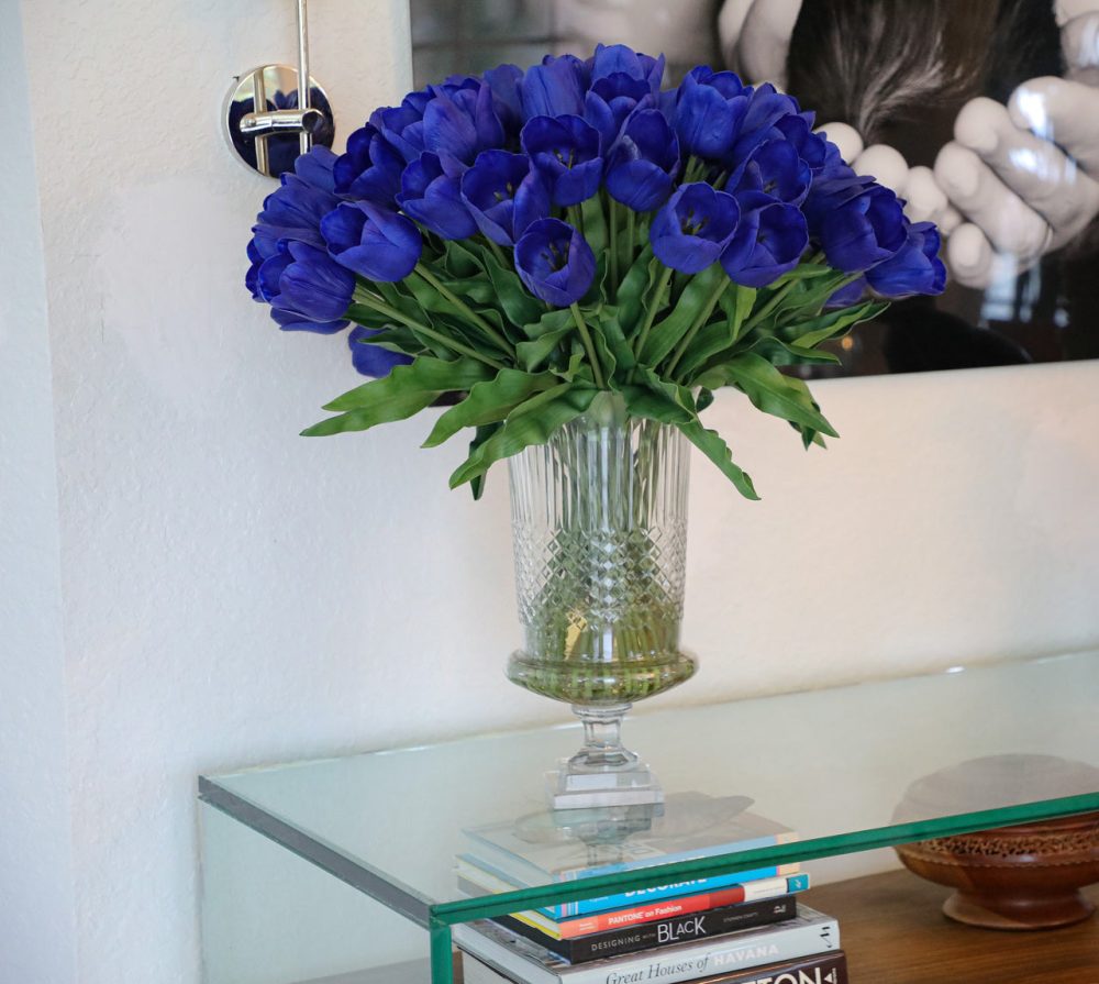 Blue Tulips in Cristo Urn