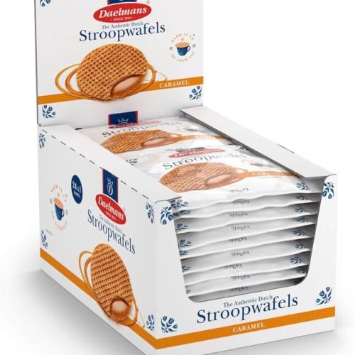 【Flash Sale】Daelmans Stroopwafels - Caramel Waffles – 39 g x 24 (Single Pack) in a Box - Authentic Dutch Caramel Waffle - Stroopwaffles