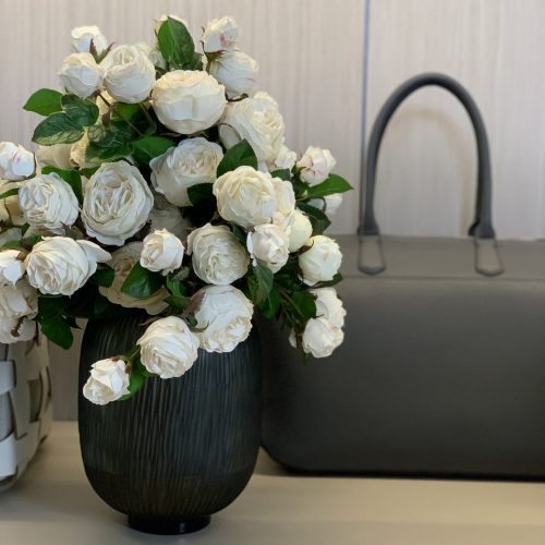 Maxim Vase with White Roses