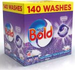 [First Order Discount]Bold All-in-1 PODS Washing Liquid Laundry Detergent Capsules, 140 Washes, 3.72 Kg Power Pack, Stain Remover For Clothes, Lavender and Camomile Scent
