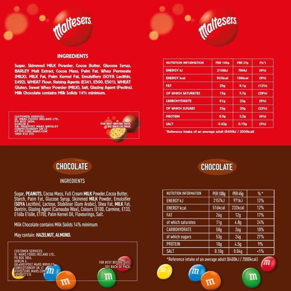 Mixed Bulk Chocolate Box, M&M's Peanuts, Snickers, Twix, Maltesers, Bounty, 1.4kg - 30 Full-Size- Milk Chocolate Bars & Bags, Ideal for Gift, Snacks, Hampers or Party Bags - Image 6