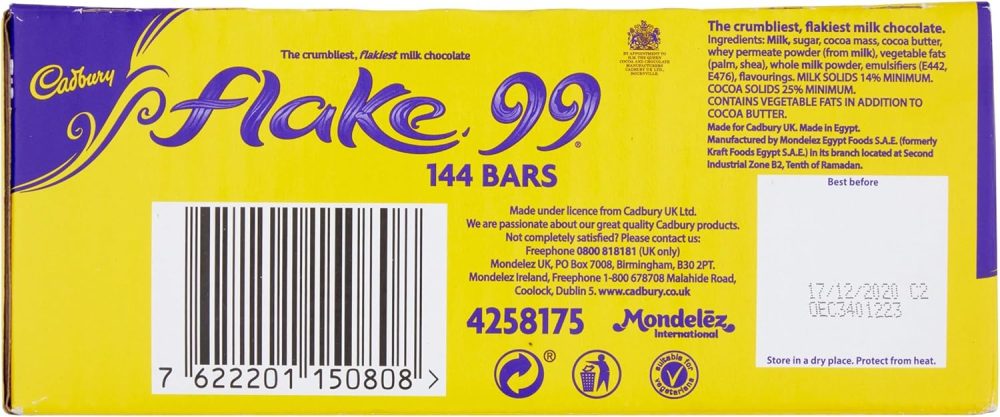 【First Order Discount】Cadbury Flake 99 Milk Chocolate Bars, Perfect for Ice Creams, Baking and Culinary Use (Box of 144 Bars) - Image 5
