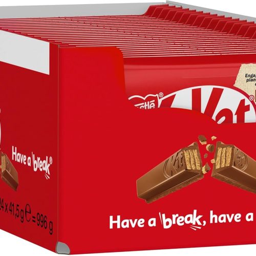 【2025 Hot Sale】Nestle KitKat Classic chocolate bar, crunchy bar with milk chocolate & crispy waffle, pack of 24 (24x41.5g)