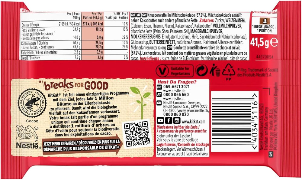 【2025 Hot Sale】Nestle KitKat Classic chocolate bar, crunchy bar with milk chocolate & crispy waffle, pack of 24 (24x41.5g) - Image 2