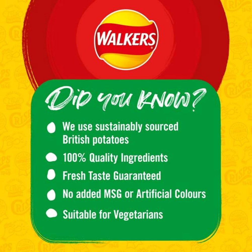 Crisps Variety Box | Pack of 66 x 25g - Big Box | Cheese & Onion, Ready Salted, Salt & Vinegar, Prawn Cocktail - Image 4