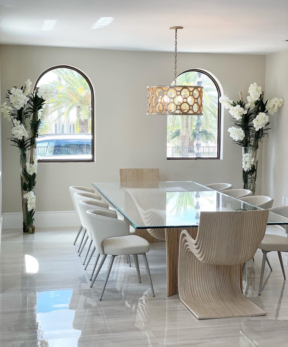 White Vanda Orchids And Driftwood Inside Oversized Tapered Glass Cylinder - Image 14