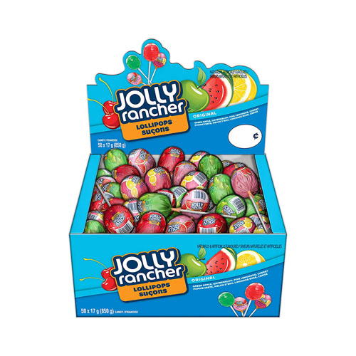 【2025 Hot Sale + Free Shipping】JOLLY RANCHER 50CT 850g Hard Candy Lollipops - Individually Wrapped Candy Bulk