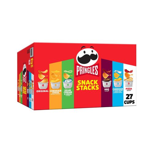 【2025 Hot Sale + Free Shipping】Pringles 19.3 oz Box 6 Flavors Variety Pack Potato Crisps Chips (27 Cups)