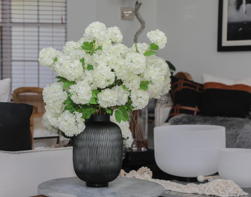 Maximal Vase  Medium with Green Snowball Hydrangeas - Image 2