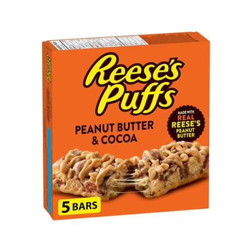 【2025 Hot Sale + Free Shipping】Reese 120g/ 4.2oz Puffs Treats Peanut Butter & Cocoa Cereal Bars