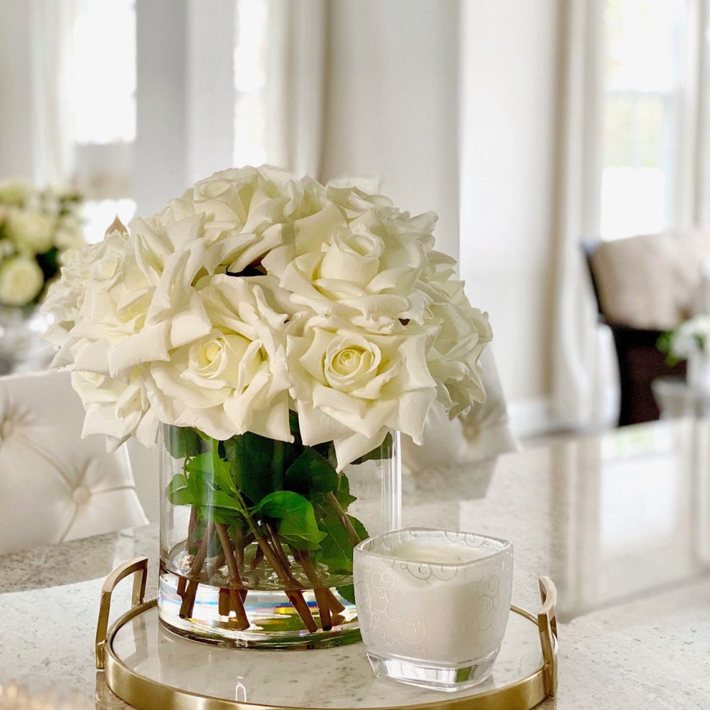 Rota cylinder with white roses - Image 3
