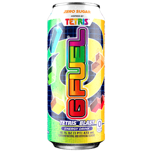 G FUEL Tetris Blast (Rainbow Candy Flavour) Zero Sugar Energy Drink 16fl.oz (473ml) tastydaily