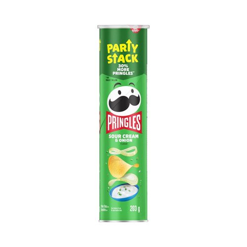 【2025 Hot Sale + Free Shipping】Pringles 203 Grams Mega Can Sour Cream & Onion Flavour Potato Chips