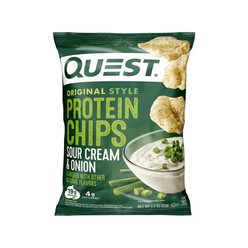 【2024 Flash Sale + Free Shipping】Quest 1.1 Ounce Nutrition Sour Cream & Onion High Protein Protein Chips - Pack of 12
