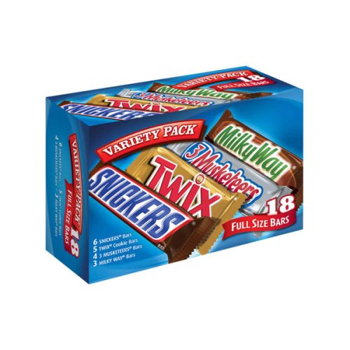 【2025 Hot Sale + Free Shipping】SNICKERS, TWIX, 3 MUSKETEERS & MILKY WAY 33.31-Ounce 18-Count Box Full Size Chocolate Candy Bars