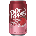 Dr Pepper Strawberries   Cream   12fl.oz (355ml) BB 08/07/24   tastydaily